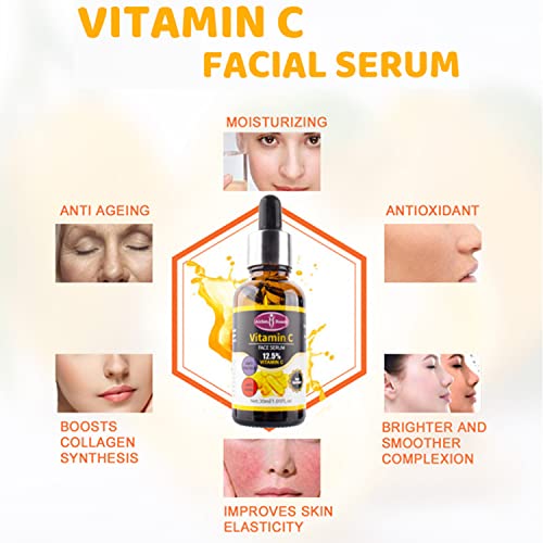 AICHUN BEAUTY 12.5% Vitamin C Face Serum Moisturizing Anti-Freckle Anti-Aging 30ml/1.01Fl. Oz