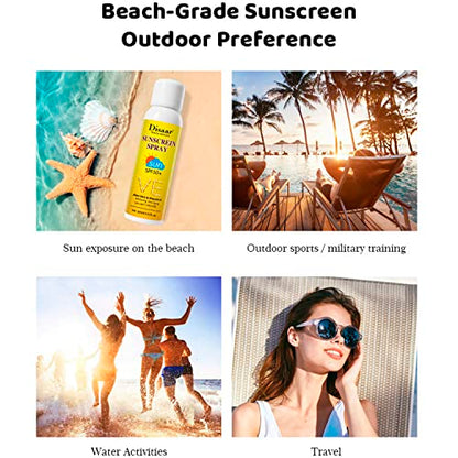 DISAAR BEAUTY Sunscreen Spray SPF50+ Aloe Vera & Vitamin E Moisturizing Anti-Aging 16H - Anti UVA/UVB Skin Protection 160ml / 5.41fl.oz