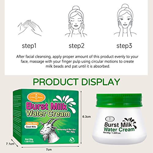 AICHUN BEAUTY Burst Milk Water Cream Baby Skin Goat Milk Moisturizing Lotion Emulsion Effect Gluten Free 50g 1.69fl.oz