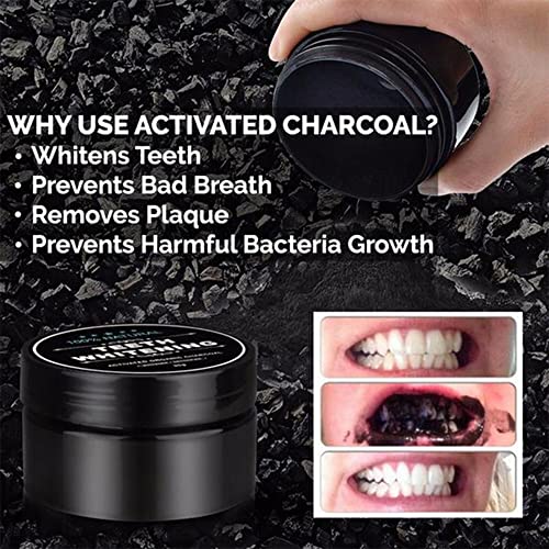 AICHUN BEAUTY Teeth Powder Organic Activated Charcoal Natural Food Grade Freshen Breath Safe On Sensitive Tooth Gum Gently Brush 30G