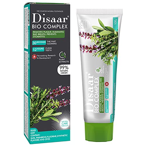 DISAAR BEAUTY Bio Complex Rosemary Sage Toothpaste Leaf Removes Plaque Eliminates Bad Breath Prevents Stomatitis Fast Teeth Fresh Cleaning 100g/3.53oz