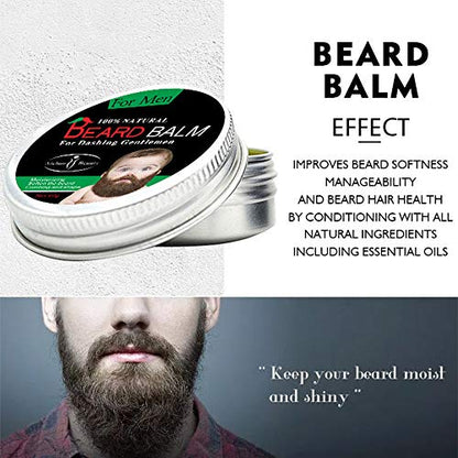 Men's Hair Beard Care 3in1 Set Oil Shampoo Wax Repair Mustache Fun Holiday Gift For Men 30ml + 100ml + 60g