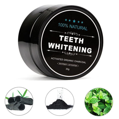 AICHUN BEAUTY Teeth Powder Organic Activated Charcoal Natural Food Grade Freshen Breath Safe On Sensitive Tooth Gum Gently Brush 30G