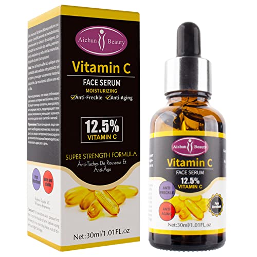 AICHUN BEAUTY 12.5% Vitamin C Face Serum Moisturizing Anti-Freckle Anti-Aging 30ml/1.01Fl. Oz