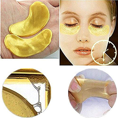 AICHUN BEAUTY 10/20/30/40/100 Pairs Crystal 24K Gold Powder Gel Collagen Eye Mask Patch, Anti Ageing, Remove Bags, Puffiness, Skincare, Anti Wrinkle, Moisturising