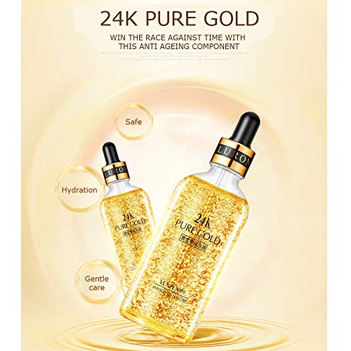 VENZEN 24k Pure Gold Luxurious Primary Liquid Glycerin Improves Hydration 100ml