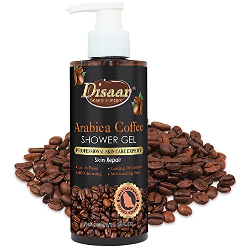 DISAAR Beauty Arabica Coffee Shower Gel Skin Repair Cleansing Moisturizing Removes Cuticles 300ml/10.14fl.oz