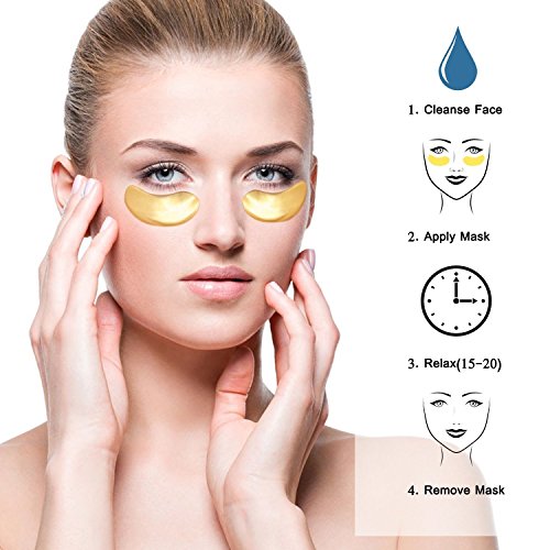 NYKKOLA MultiPairs Gold Eye Mask Powder Crystal Gel Collagen Eye Pads For Anti-Aging & Moisturizing Reducing Dark Circles, Puffiness, Wrinkles