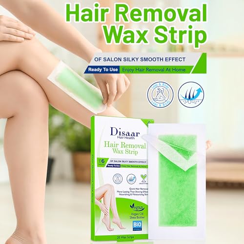 DISAAR BEAUTY Hair Removal Wax Strip Ready To Use At Home Armpit Leg Arm Bikini Area Natural Plant Extract Soothing Soft Skin 20PCS