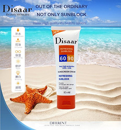 DISAAR Refreshning Sunblock Very High Protection UVB + UVA 60-90 Sunscreen 80ml