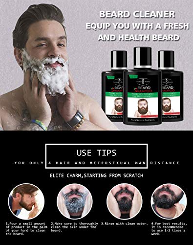 Men's Hair Beard Care 3in1 Set Oil Shampoo Wax Repair Mustache Fun Holiday Gift For Men 30ml + 100ml + 60g