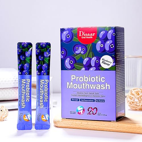 DISAAR BEAUTY Probiotic Mouthwash Removes Tooth Stains Soft Cool Mouth Feeling Protect Clean Deodorant Teeth 0.11fl.oz X 20pcs