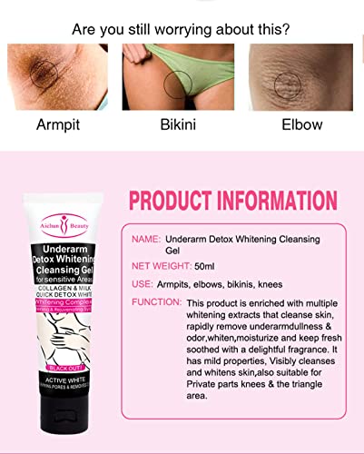 AICHUN BEAUTY Underarm Knees Detox Cleansing Gel For Sensitive Triangle Areas Triangle Collagen Milk Purifying Pores Removes Odor 50ml