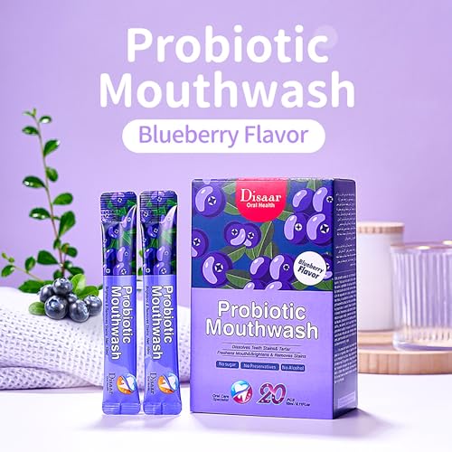 DISAAR BEAUTY Probiotic Mouthwash Removes Tooth Stains Soft Cool Mouth Feeling Protect Clean Deodorant Teeth 0.11fl.oz X 20pcs