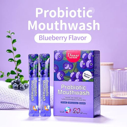 DISAAR BEAUTY Probiotic Mouthwash Removes Tooth Stains Soft Cool Mouth Feeling Protect Clean Deodorant Teeth 0.11fl.oz X 20pcs