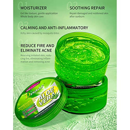 DISAAR Beauty 92% Aloe Vera Moisturizing Gel Soothing Primer Repair Acne Spots Prevents Rough Skin 300ml/10.43fl.oz