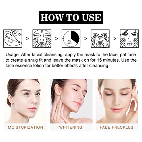 AICHUN BEAUTY Vitamin C Essence Facial Mask Moisturizing Refreshing Deep Hydration Repair Sunburn Remove Acnes Wrinkles Refines Pores 25ml/0.88fl.oz (10 PACK)