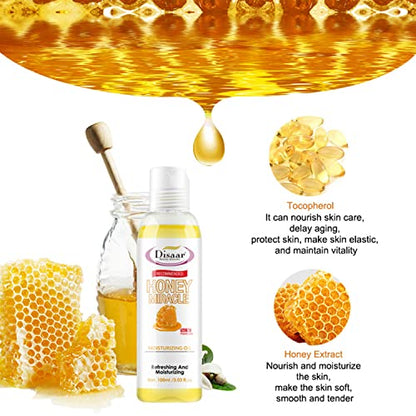 DISAAR Beauty Honey Moisturizing Oil Purifying Repair Scars Refreshing Skin Easy Absorbed 100ml/3.03fl.oz