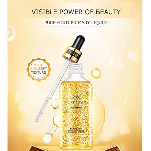 VENZEN 24k Pure Gold Luxurious Primary Liquid Glycerin Improves Hydration 100ml