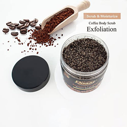 DISAAR BEAUTY Arabica Coffee Body Scrub Remove Dirt Aging Cuticles Reduce Cellulite Refine Pores Nourish Moisturize Skin 200ml/6.76fl.oz