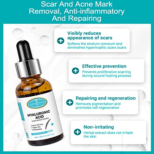 AICHUN BEAUTY Hyaluronic Acid Scars Repair Essence Repair Cells Serum Moisturizing Essential Oil Skin Scar Removal Nourish Hydrate 30ml/1.01fl.oz