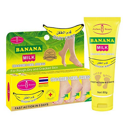 AICHUN BEAUTY Cracked Heel Cream Foot Care Banana Milk Cream Rough Dry Skin Baby Foot 80g