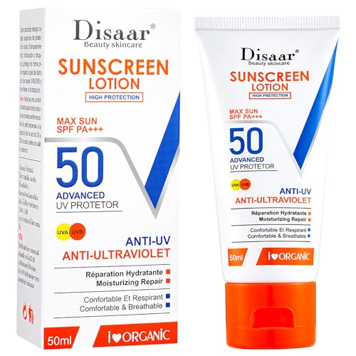 DISAAR BEAUTY Sunscreen Lotion SPF 50 PA+++ Advanced UV Protection UVA/UVB Moisturizing Repair 50ml / 1.69fl.oz