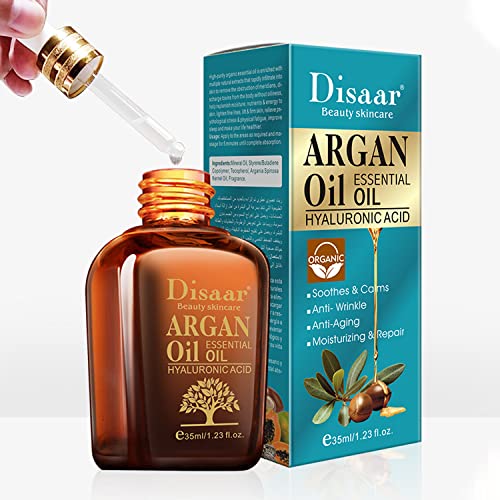 DISAAR Beauty Argan Oil Essential Oil Hyaluronic Acid Soothes Calms Anti-Wrinkle Anti-Aging Moisturizing Repair Skin Care 35ml/1.23fl.oz