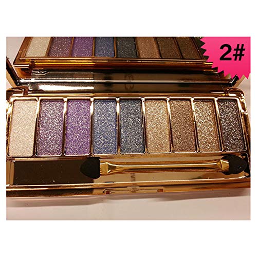 DISAAR Beauty 9 Colors Glitter Eyeshadow Eye Shadow Palette & Makeup Cosmetic Brush Set NEW