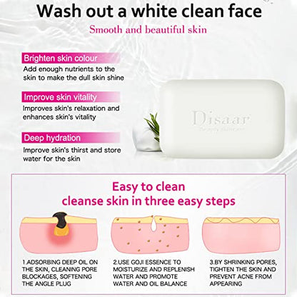 DISAAR Beauty Snail Soap Deep Cleaning Remove Spots Moisturizing Oil-Control Cleanses Pores Repair Skin 100g/3.52fl.oz
