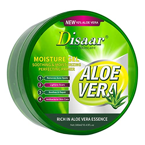 DISAAR Beauty 92% Aloe Vera Moisturizing Gel Soothing Primer Repair Acne Spots Prevents Rough Skin 300ml/10.43fl.oz