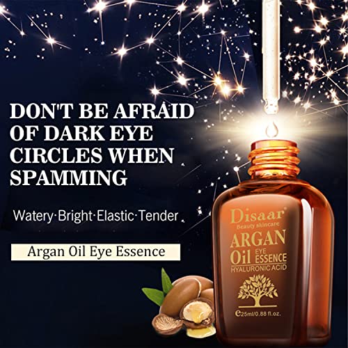 DISAAR Beauty Argan Oil Eye Essence Hyaluronic Acid Anti-Wrinkle Anti-Aging Remove Eyes Pouch 25ml/0.88fl.oz