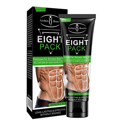 AICHUN BEAUTY Eight Pack for Men Strong Waist Manly Torso Smooth Lines Press Fitness Belly Burning Muscle Fat Remove Renews Skin Weight Loss Slimming Cream 80g