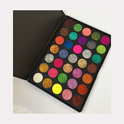 DISAAR Beauty Glitter Eyeshadow New 35 Color Sequin Natural Professional Makeup Palette Mixing
