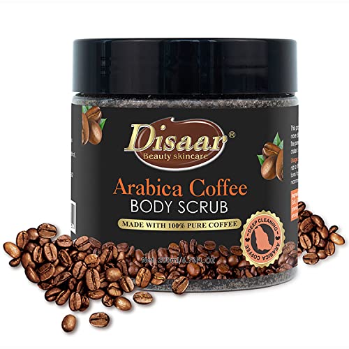 DISAAR BEAUTY Arabica Coffee Body Scrub Remove Dirt Aging Cuticles Reduce Cellulite Refine Pores Nourish Moisturize Skin 200ml/6.76fl.oz