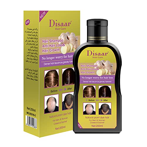 DISAAR BEAUTY Hair Shampoo Anti-Hair Loss Hair Growth Ginger Extract Regrowth Repair Clean Scalp Regeneration Plant Dye Herbal Treatment 200ml / 6.76fl.oz