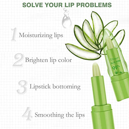 DISAAR BEAUTY 99% Aloe Vera Moisturizing Lipstick Lip Balm Lines Desalinating Nature Health Tasteless 10g