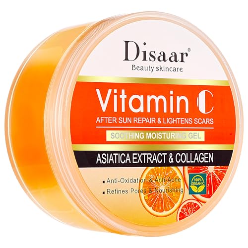DISAAR Beauty Vitamin C Collagen Moisturizing Gel Orance Extract After Sun Repair Soothing Refines Pores Anti-Oxidation 300g / 10.14fl.oz