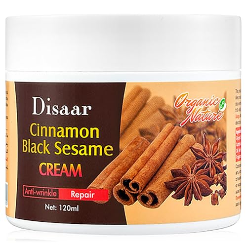 DISAAR Beauty Moisturizing Cream Cinnamon Black Sesame Restore Skin Vitality Smooth Minimize Pores Repair Anti-Wrinkle 120ml / 4.05fl.oz