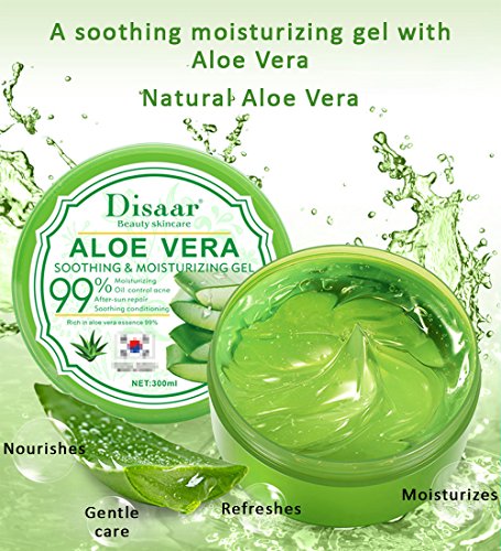 DISAAR Beauty Aloe Vera Anti-Acne Gel Cream Mass Sleep-Free Wash Moisturizing Oil 300ml