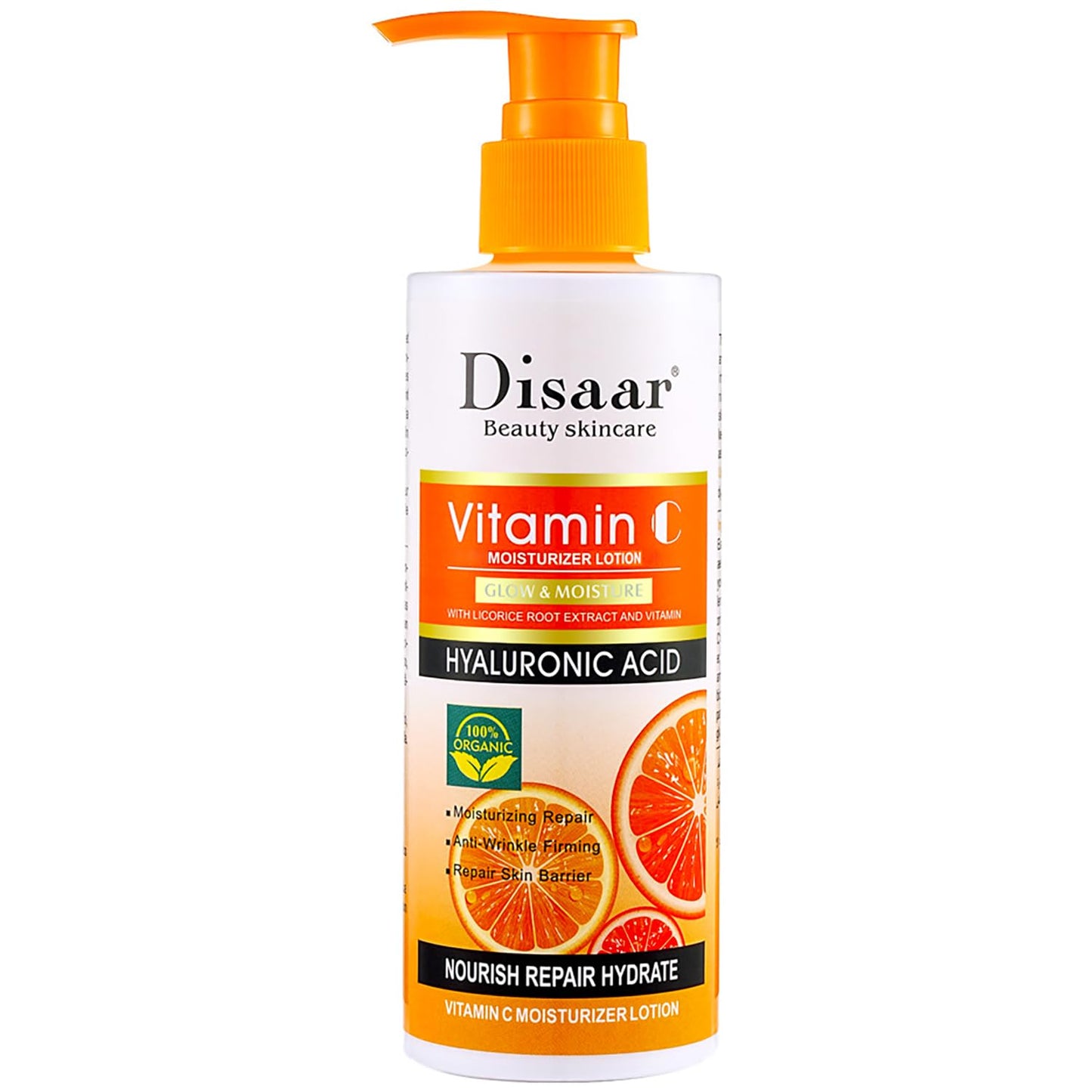 DISAAR Beauty Vitamin C Moisturizing Lotion Licorice Root Extract Hyaluronic Acid Repair Wrinkle Nourish Smooth Skin 230g / 7.78fl.oz