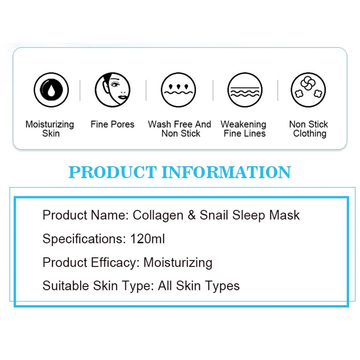 AICHUN BEAUTY Colling Gel Facial Mask Collagen Snail Moisturizing Anti-Acne Anti-Wrinkles 120ml/4.06fl.oz