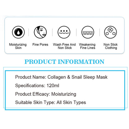 AICHUN BEAUTY Colling Gel Facial Mask Collagen Snail Moisturizing Anti-Acne Anti-Wrinkles 120ml/4.06fl.oz