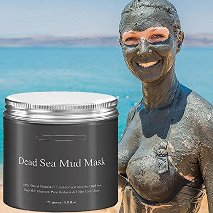 DISAAR BEAUTY Dead Sea Mud Mask for Face and Body Deep Pore Cleansing, Acne Treatment, Anti Aging and Anti Wrinkle, Organic Natural Facial Mask for Smoother and Softer Skin (250g./8.8oz.)