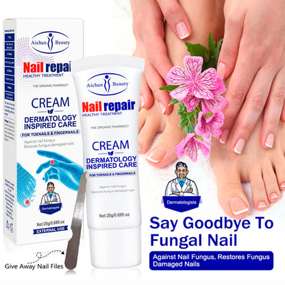 AICHUN BEAUTY Nail Repair Cream Toenails Fingernails Care Anti Fungus Restores Damaged Nails Nourishes Hydrates Skin 20g / 0.68fl.oz