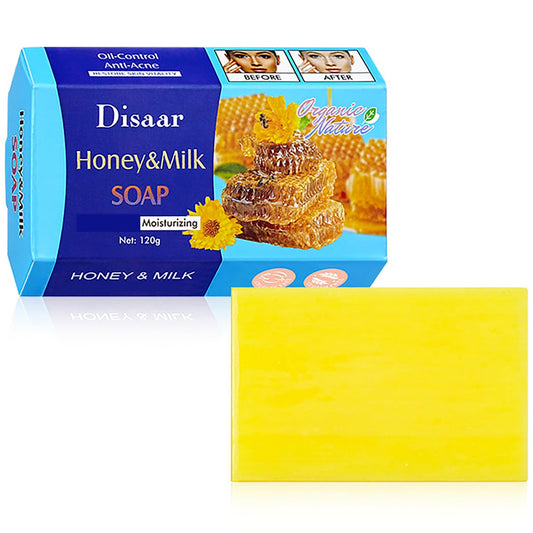 DISAAR Beauty Honey Milk Soap Moisturizing Cleanses Pores Repair Skin Reduces Wrinkles Restore 120g / 4.23oz