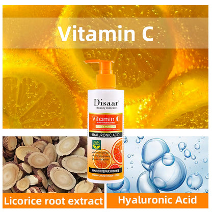 DISAAR Beauty Vitamin C Moisturizing Lotion Licorice Root Extract Hyaluronic Acid Repair Wrinkle Nourish Smooth Skin 230g / 7.78fl.oz